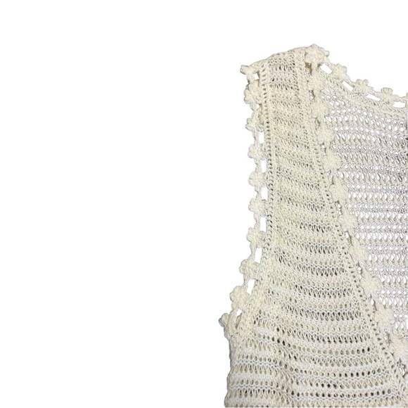 Christopher & Banks crochet hippie vest front tie daisy detail size XL - Picture 6 of 10